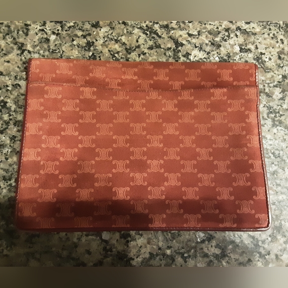 Celine burgandy Pouch with Suede Texture - Picture 8 of 8